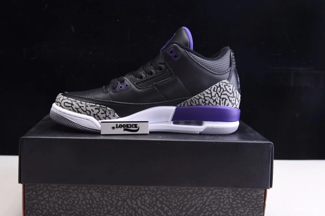 HYPE CT8532-050 3 Black Purple Jordan Air Court Retro 0630